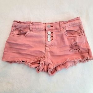 Billabong distressed pink denim shorts